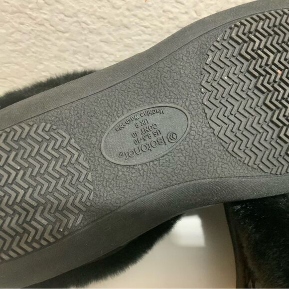 Isotoner black animal print Slippers XL (9.5-10) - Picture 5 of 10